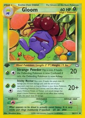 Gloom [1st Edition], English Pokemon card