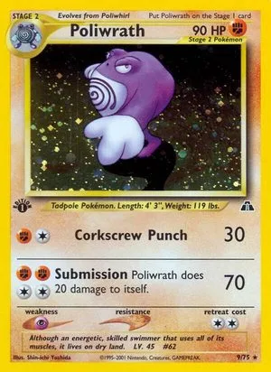 Poliwrath [1st Edition], English Pokemon card