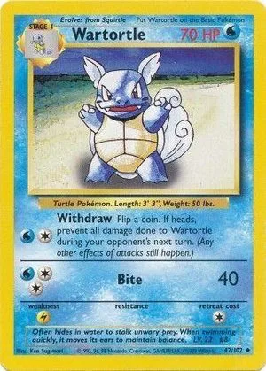 Wartortle [Trainer Deck B], English Pokemon card