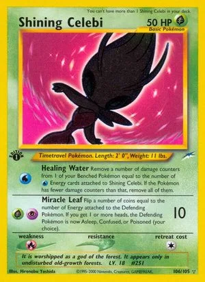 Shining Celebi [1st Edition], English Pokemon card