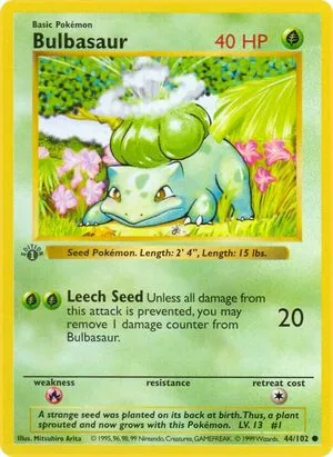 Bulbasaur [1st Edition], English Pokemon card