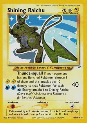 Shining Raichu, English Pokemon card