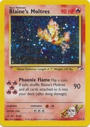 Blaine's Moltres, English Pokemon card
