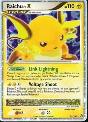 Raichu LV. X, English Pokemon card