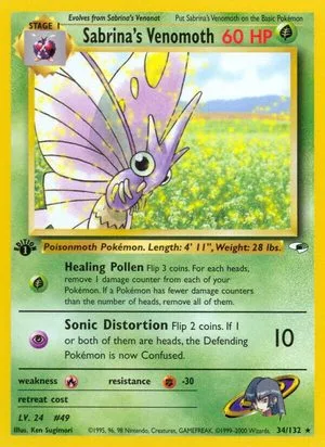 Sabrina's Venomoth [1st Edition], English Pokemon card