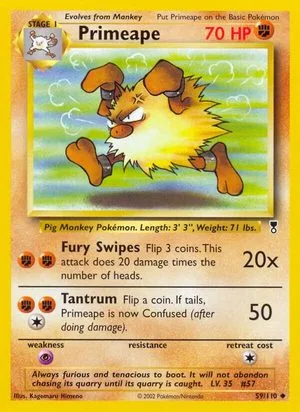 Primeape, English Pokemon card