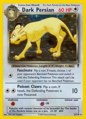 Dark Persian, English Pokemon card