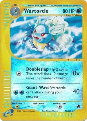 Wartortle [Reverse Holo], English Pokemon card