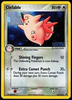 Clefable [Reverse Holo], English Pokemon card