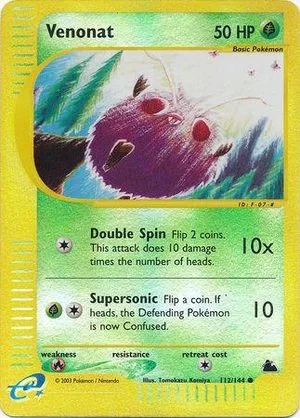 Venonat [Reverse Holo], English Pokemon card