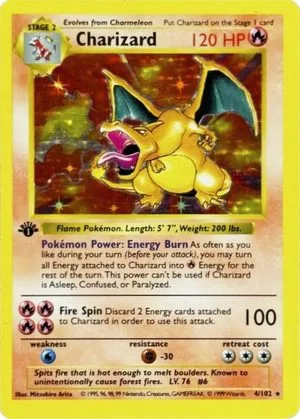 Charizard [1st Edition], English Pokemon card