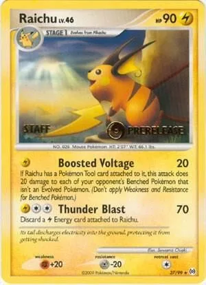 Raichu [Prerelease Staff], English Pokemon card