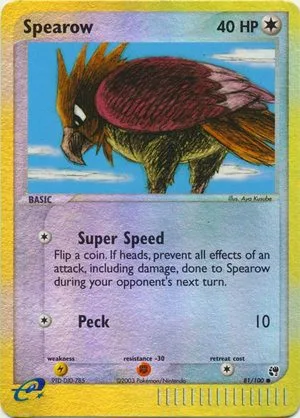 Spearow [Reverse Holo], English Pokemon card