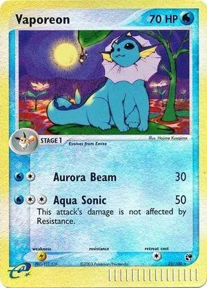 Vaporeon [Reverse Holo], English Pokemon card