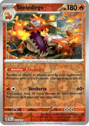 Skeledirge [Reverse Holo], English Pokemon card