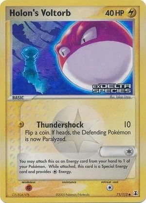 Holon's Voltorb [Reverse Holo], English Pokemon card