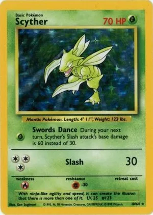 Scyther [No Symbol], English Pokemon card