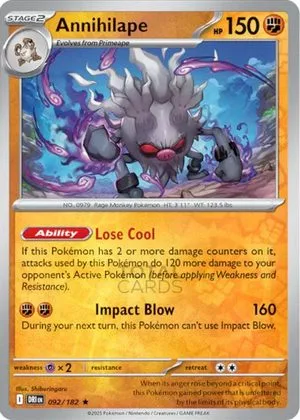 Annihilape [Reverse Holo], English Pokemon card