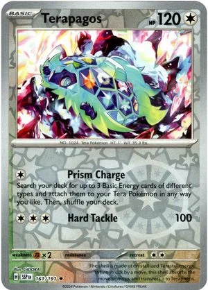 Terapagos [Reverse Holo], English Pokemon card