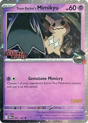 Team Rocket's Mimikyu [Prerelease Staff], English Pokemon card