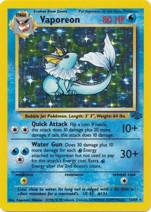 Vaporeon, English Pokemon card