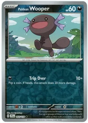 Paldean Wooper [Reverse Holo], English Pokemon card