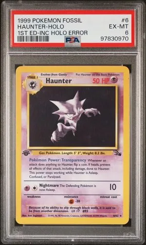 Haunter [Incomplete Holo Error], English Pokemon card