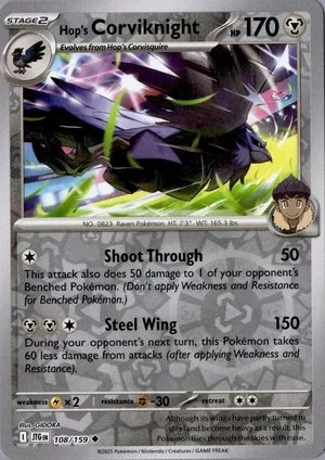 Hop's Corviknight [Reverse Holo], English Pokemon card