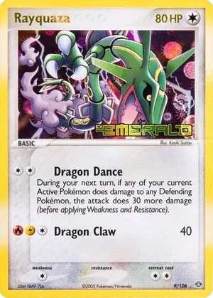 Rayquaza [Reverse Holo], English Pokemon card