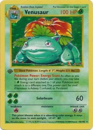 Venusaur [1st Edition], English Pokemon card