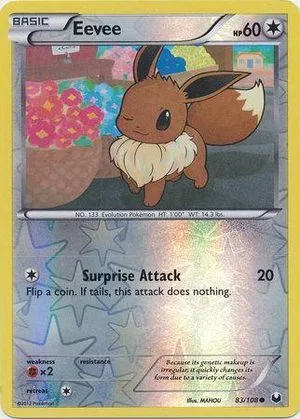 Eevee [Reverse Holo], English Pokemon card