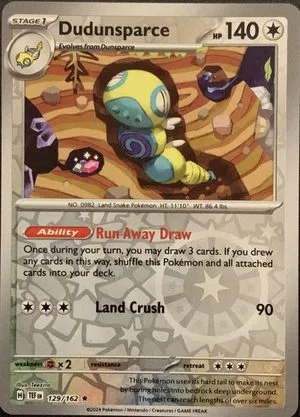 Dudunsparce [Reverse Holo], English Pokemon card