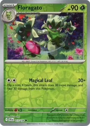 Floragato [Reverse Holo], English Pokemon card