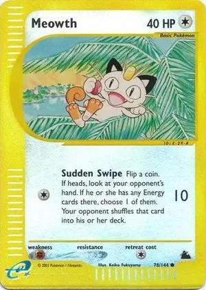 Meowth [Reverse Holo], English Pokemon card
