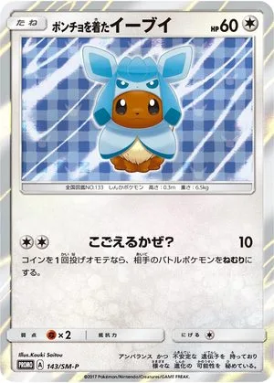 Poncho-Wearing Eevee, Japanese Pokemon card