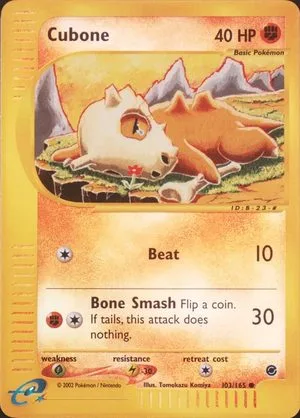 Cubone [Reverse Holo], English Pokemon card