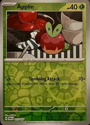 Applin [Reverse Holo], English Pokemon card