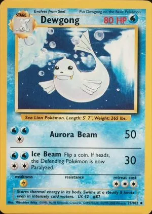 Dewgong [1999-2000], English Pokemon card