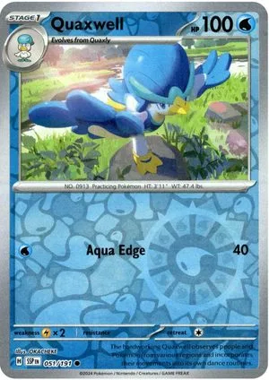 Quaxwell [Reverse Holo], English Pokemon card