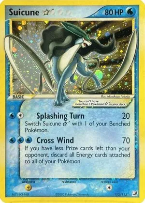 Suicune [Gold Star], English Pokemon card