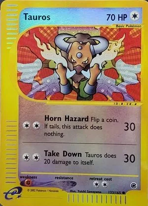 Tauros [Reverse Holo], English Pokemon card
