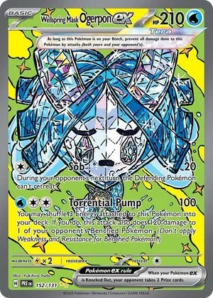 Wellspring Mask Ogerpon ex, English Pokemon card