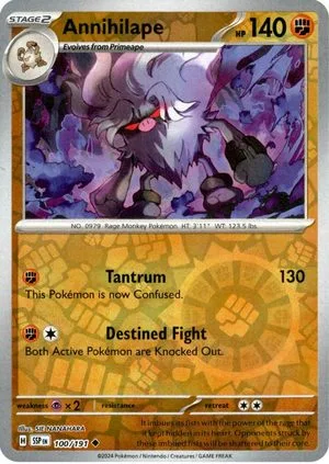 Annihilape [Reverse Holo], English Pokemon card