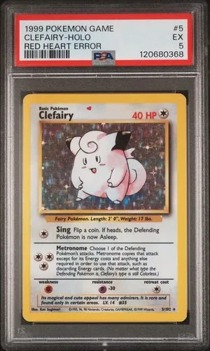 Clefairy [Red Heart Error], English Pokemon card