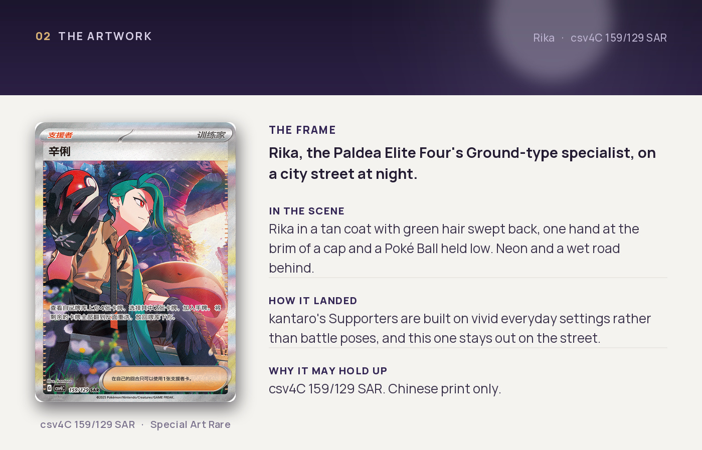 Rika — artwork breakdown for csv4C 159/129 SAR (Reward Round). Artist kantaro.