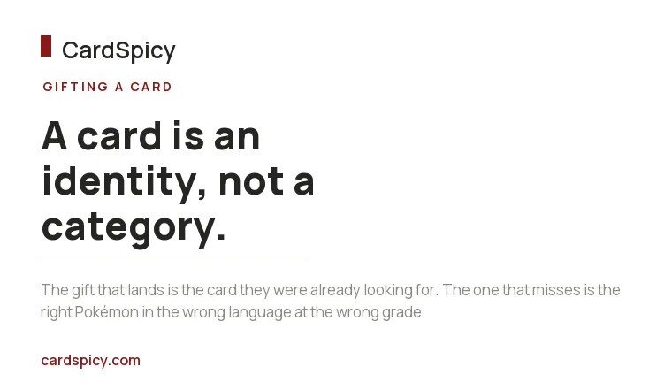 CardSpicy card on choosing a card gift by language, set, artwork and grade