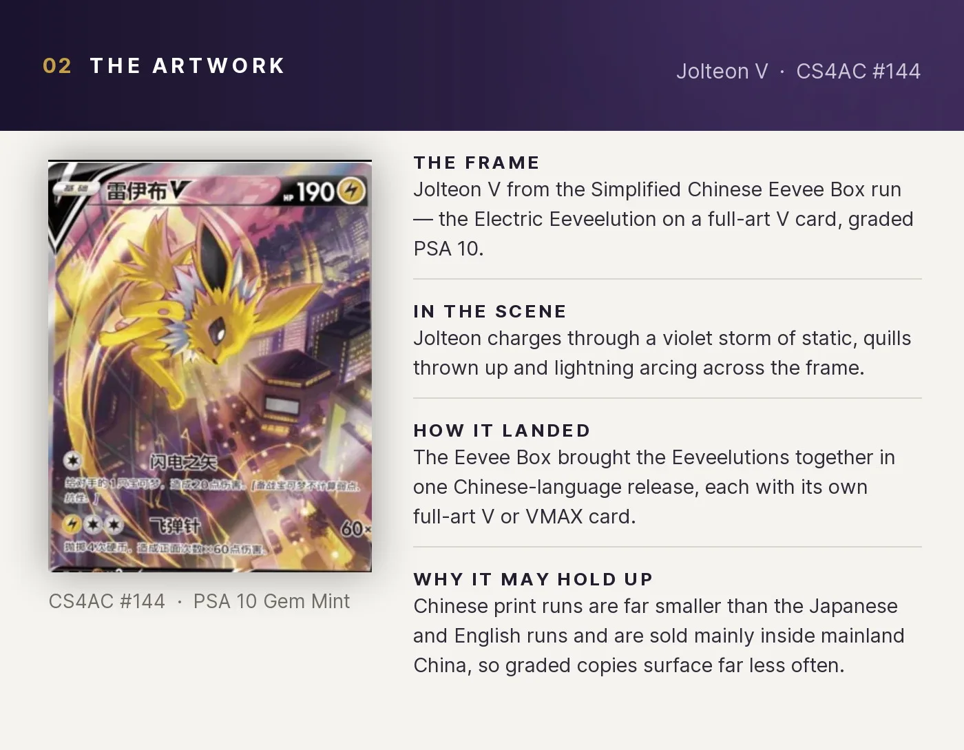 Jolteon V — artwork breakdown for CS4AC #144 (CS4AC Eevee Box).