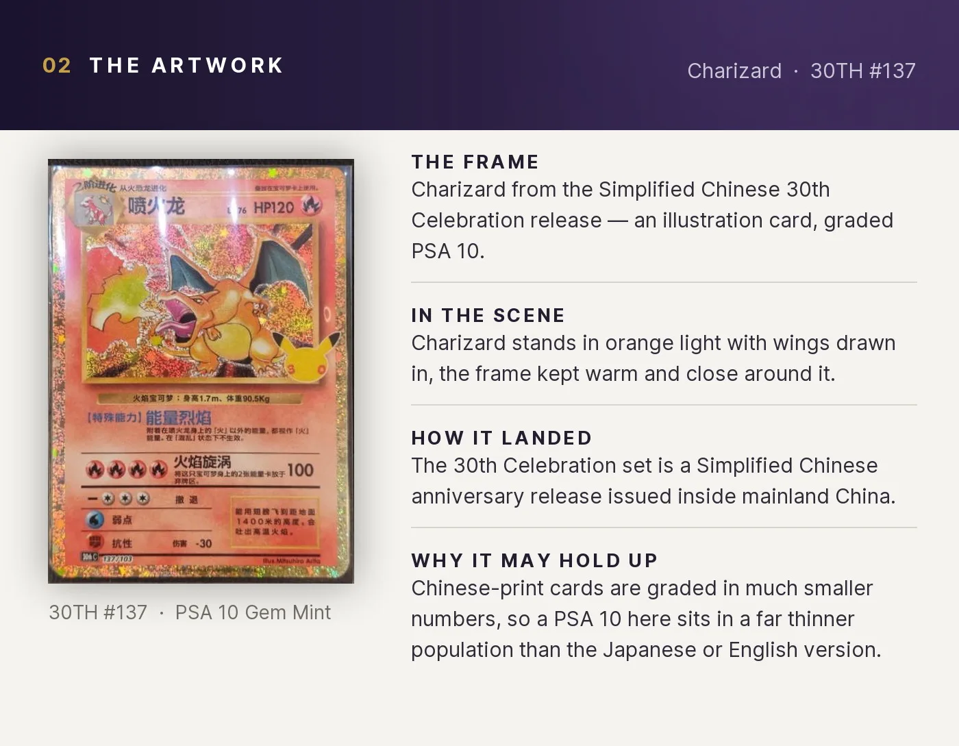 Charizard — artwork breakdown for 30TH #137 (30th Celebration).