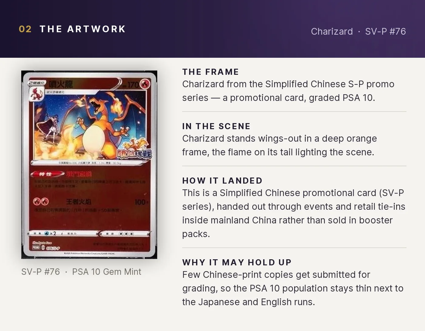 Charizard — artwork breakdown for SV-P #76 (SV-P Promo).