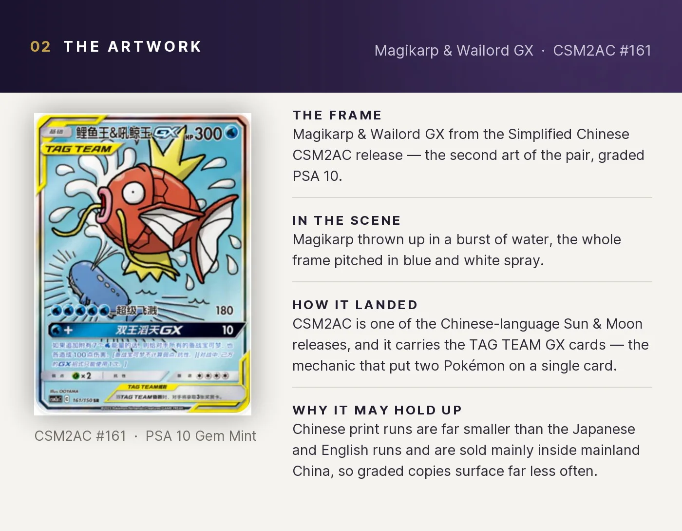 Magikarp & Wailord GX — artwork breakdown for CSM2AC #161 (CSM2AC).
